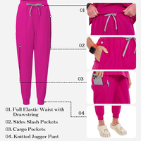 Tenues médicales personnalisables avec logo, haut et pantalon de travail à col en V pour femmes et hommes, en tissu extensible 4 directions, vêtements pour hôpital vétérinaire