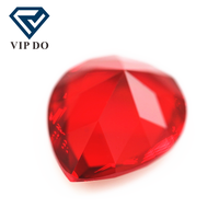 Verre de cristal rouge coupé à facettes, pierres précieuses en vrac en forme de poire verre synthétique rouge rubis K9 pierres précieuses en verre cristal
