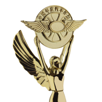 Ange fille avec aile métal Sculpture récompenses jolie Statue trophée pour cadeaux de décoration