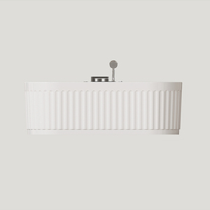 Bañera de <span class=keywords><strong>Hidromasaje</strong></span> Ovalada de Acrílico Independiente con Diseño de Encaje a Rayas, Bañera de Masaje con Burbujas para Baño - Product Image 6