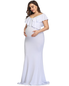Chiffon Plus Size Maternity Dress - Elegant & Comfortable