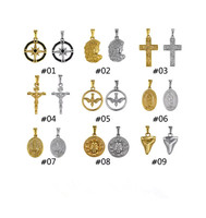 Hip Hop Hommes Jésus Croix Pendentif En Acier Inoxydable 18K Plaqué Or Religieux Chrétien Bijoux Crucifix Croix Collier Pendentif