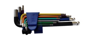 Set di 9 Chiavi a Brugola Esagonali in Acciaio Cromo-Vanadio con Estremità Sferica <span class=keywords><strong>e</strong></span> Codifica Colorata, Metriche, per Fai-da-Te <span class=keywords><strong>e</strong></span> OEM - Product Image 5
