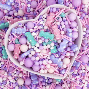 بيع بالجملة مرشات كيك مزيج كعكة صالحة للأكل رشاش تزيين كيك غير لامع جيمي حبة سكر حلويات كعكة توب رشات قابلة للطي - Product Image 1