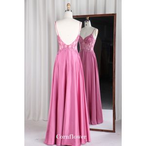 Robe de <span class=keywords><strong>demoiselle</strong></span> d'honneur moderne en satin pour jeunes femmes jupe droite corset en arête de poisson transparent longueur de plancher sans manches conception de dos en V - Product Image 3