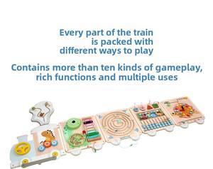 Trenino Multifunzione in Legno per Asilo Nido, Gioco da Parete per <span class=keywords><strong>Bambini</strong></span>, Puzzle Educativo per lo Sviluppo Cognitivo, <span class=keywords><strong>2</strong></span>-4 <span class=keywords><strong>Anni</strong></span>, Novità - Product Image 5