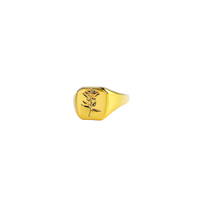 Bague tendance en acier inoxydable 316L plaqué or PVD, motif rose, bijoux pour homme - Product Image 2