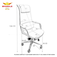 Chaise de bureau ergonomique à dossier haut SPARKLE BOSS, chaise de bureau moderne avec hauteur réglable
