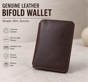Portefeuille élégant en cuir véritable avec un design compact et un rangement fonctionnel pour les professionnels modernes - Product Image 1