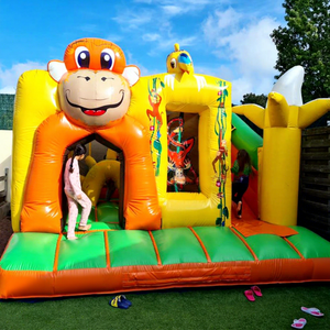 Outdoor kids party jumpers commercial bounce <b>house</b> combo <b>inflatable</b> monkey bouncy castle with slide - Product Image 1