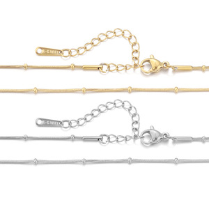 Collar de Cadena de Serpiente de 0.9 mm de Grosor y 405 cm de Largo con Cierre de Bola de Acero Dorado para Uso Diario - Product Image 5