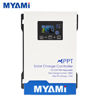 Meilleur prix de gros MYAMi Contrôleur de charge solaire MPPT 100A Réglable 12V 24V 48V Régulateur de tension de batterie solaire