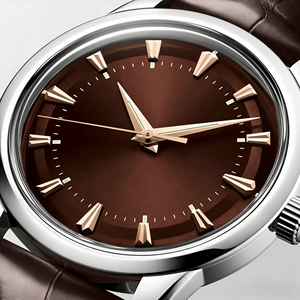 Reloj Mecánico Automático de Estilo Vintage con Correa de Cuero con Grabado de Cocodrilo para Hombre, para Uso Diario Formal y de Negocios, Longinesing - Product Image 2