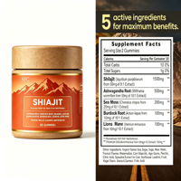 Gummies OEM Complexe Shilajit avec Mousse de Mer, Crinière de Lion et Racine de Bardane pour le Soutien Immunitaire et la Gestion de l'Énergie chez l'Adulte - Marque Blanche en Gros