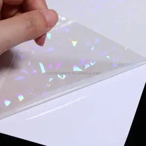 Personal DIY A4 Overlay Film BOPP Cold Laminate Vinyl Holographic Cold Laminate Film For Seal Photo Paper