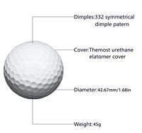 Balles de golf d'entraînement en plastique bon marché, personnalisées, mates et brillantes, pour une dureté de 80 à 90, fabricants YIHONG YHGB02