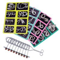 Ensemble de puzzles en fil métallique épais, casse-têtes, jouets anti-stress, jeu de test d'intelligence, jouet de fête, puzzle IQ en métal pour enfants