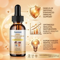 Multivitamines Halal pour Enfants OEM, Gouttes de Calcium pour la Croissance Capillaire, Complément Biologique Liquide Multivitaminé pour Enfants, Marque Privée