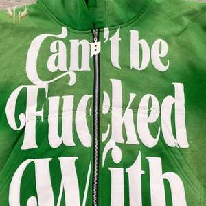 Manufacturer Heavyweight 500GSM 3D Gradient Puff Screen Printing <b>Zip</b>-<b>Up</b> Hoodie Sun-Faded Acid Wash Hooded <b>Hoodies</b> - Product Image 4