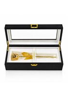 Boîte cadeau de luxe artisanale plaquée or 24 carats avec une vraie rose, cadeau élégant et romantique, longue durée de vie, fête des pères, Noël