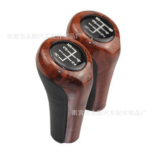 Bmw Wood Grain <b>Gear</b> <b>Knob</b> Leather Manual Shift Stick Ergonomic Car Accessory - Product Image 3