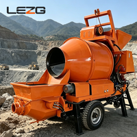 Machine intégrée diesel de malaxage et de pompage de béton pour remorque, idéale pour le coulage de fondations de maisons et de terrasses