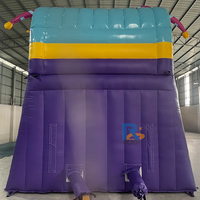 Toboggan aquatique gonflable en PVC avec antenne, double piste, installation facile pour usage commercial extérieur, location et fêtes