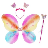 Tissu pliable ailes elfe fée papillon ange bâton écologique 3 pièces ensemble fête à thème pour enfants en gros