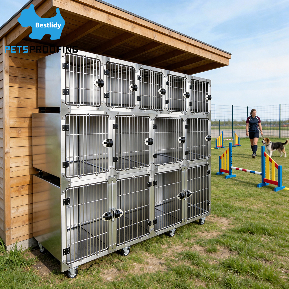 304 Stainless Steel Dog Cage - Large Durable Outdoor Pet Cage