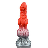 Glow in the Drak Fantasy Alien Dildo Drachen dildo mit 2 großen Knoten Tier Hund Knoten Dildo mit Saugnapf