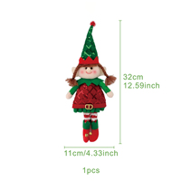 Peluche Grinch Rouge et Vert, Animal en Peluche aux Longues Jambes, Elfe Couché pour Décoration de Noël, Cadeau