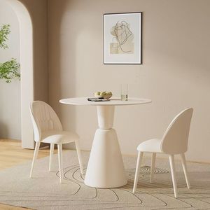 Moderner Luxus-Esstisch und Stühle Modedesign Weiße Farbe Günstiger Preis Runder Esstisch mit Stühlen - Product Image 3
