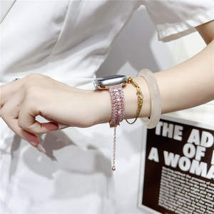 Bracelet de montre en métal avec paillettes et diamants Upro pour Apple Watch Ultra 2 49 mm Série 10 9 8 Bracelet de montre intelligente de luxe pour femme - Product Image 6