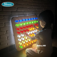 Jouets sensoriels tactiles pour enfants autistes, jeux de lumière LED, tableau à chevilles interactif, jeux muraux, panneau mural coloré à tiges