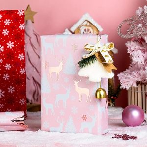 Christmas Wrapping <b>Paper</b> Holiday Wrapping <b>Paper</b> Pink Red double-sided reindeer <b>pattern</b> wrapping <b>paper</b> - Product Image 1