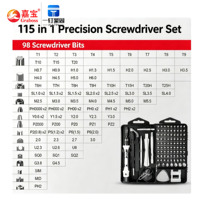 Jeu de tournevis magnétiques de précision 115 en 1, embouts durcis et chromés de 27 mm, kit d'outils de réparation de téléphones portables