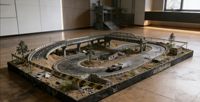 Rangka Baja Tugas Berat untuk Trek RC Sistem Penyangga Ketinggian yang Dapat Disesuaikan untuk Lintasan Rintangan Modular dan Stan Pameran