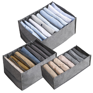 Wardrobe Clothes Organizer Jeans Leggings Compartment Storage Box Closet Folding Clothes Drawer Mesh Separation Organizer