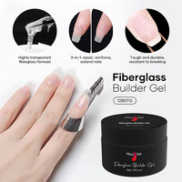 Échantillon gratuit Vente en gros Vegan 3 en 1 Gel pour ongles en fibre de verre Construction d'ongles Extension d'ongle Réparation de marque privée Gel de traitement des ongles cassés