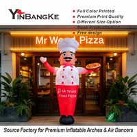 Boneka Tiup Karakter Kustom, Penari Udara Komersial Bentuk Koki yang Mengibarkan Tangan, untuk Acara Pembukaan Restoran/Toko Makanan