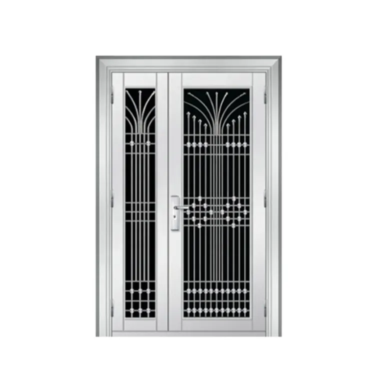 स्टेनलेस स्टील तूफान सुरक्षा डिजाइन दरवाजे बाहरी डबल दरवाजा