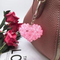 Nouveau créatif fête de mariage bijoux cadeaux perles colorées tissé coeur Rose pendentif Animal fruits croix à la main artisanat porte-clés