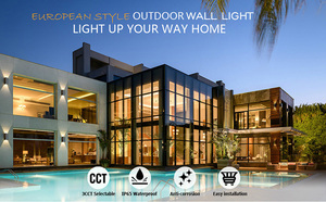 Applique murale LED biseautée étanche IP65 aluminium nouvelle forme conçue projecteur extérieur pour jardin extérieur paysage pic - Product Image 4