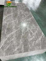 Panneau mural en PVC imperméable à haute brillance FREYR FOREST Grey Ink Marble UV Board pour salle de bain et escalier, vente en gros directe d'usine