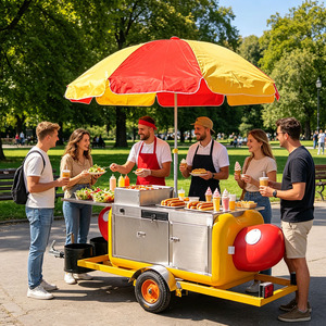 Remorque de restauration mobile 2026, camion à glaces pour snacks rapides, petite remorque alimentaire personnalisée pour hot-dogs - Product Image 1