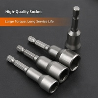 Jeu de douilles hexagonales magnétiques extra longues de 100 mm, embout de 1/4 pouce pour perceuse électrique, extension pour trous profonds