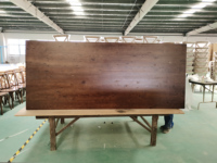 Événement table de ferme pliable au design moderne en bois massif de style rustique table ronde pliante pour fête de mariage en plein air