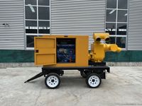 Camion pompe de lutte contre les inondations, haute pression, moteur diesel, auto-amorçant, drainage mobile, type remorque, grand débit, fonte, 1000 L/min