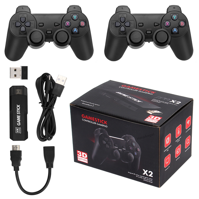 TV Game Stick 4K HD Video Game Console Built-in 128G X2 40000 Games Retro Handheld Game Console for PS1/PSP/GBA/N64/SEG