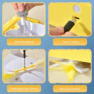 Giocattolo Interattivo di Lusso per Gatti Adulti, 2-in-1 Automatico Ricaricabile USB con Piuma Rotante Silenziosa <span class=keywords><strong>e</strong></span> Giochi per Gattini - Product Image 6